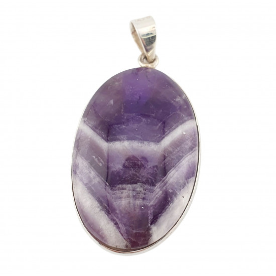 pendant chevron amethyst silver