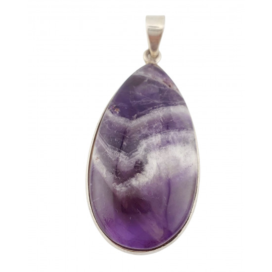 pendant chevron amethyst silver