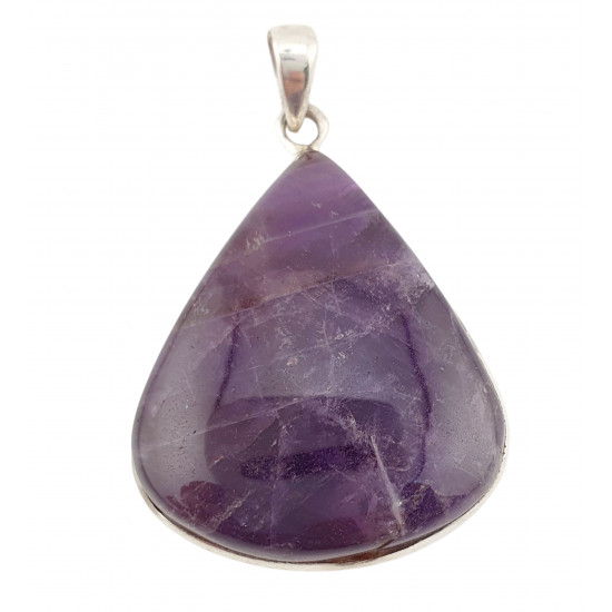 pendant chevron amethyst silver