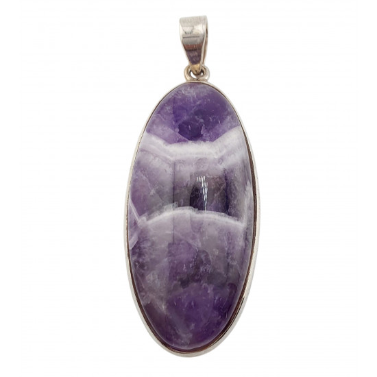 pendant chevron amethyst silver