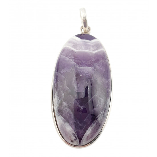pendant chevron amethyst silver