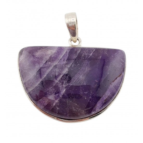 pendant chevron amethyst silver