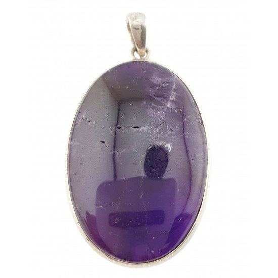 pendant chevron amethyst silver