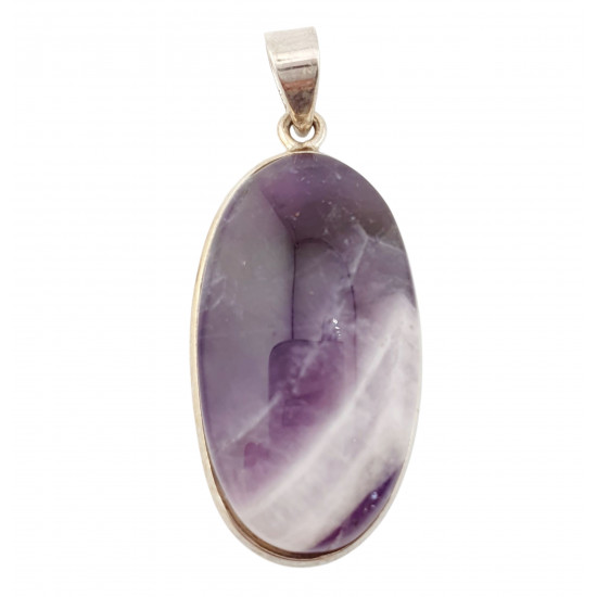 pendant chevron amethyst silver