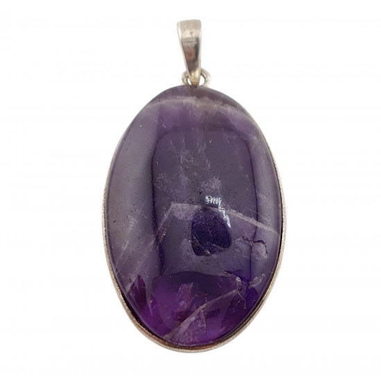 pendant chevron amethyst silver