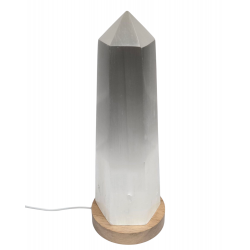 obelisk selenite with light