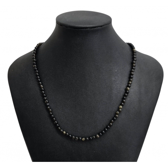 gold obsidian necklace 4mm