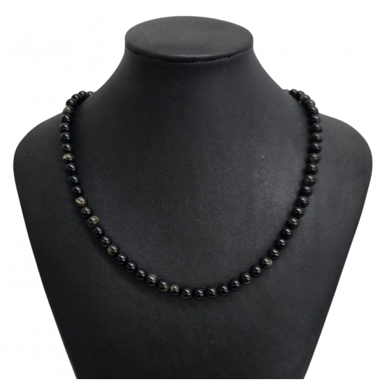 gold obsidian necklace 6mm