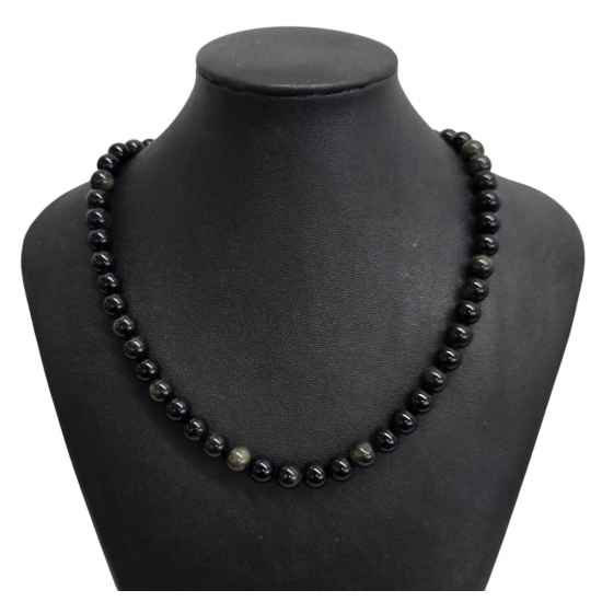 gold obsidian necklace 8mm