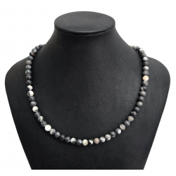 zebra marble necklace 6mm