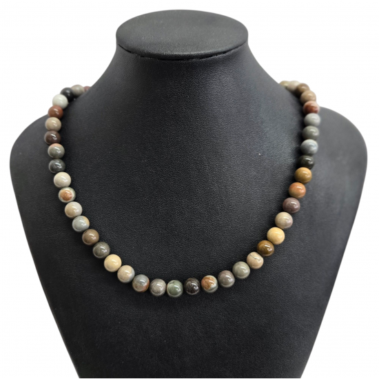 Polychrom jasper necklace 8mm