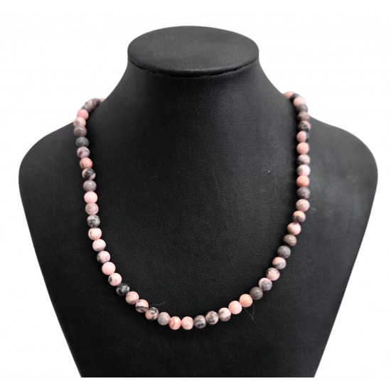 Pink Opal necklace 6mm