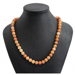 Collier aventurine orange 8mm
