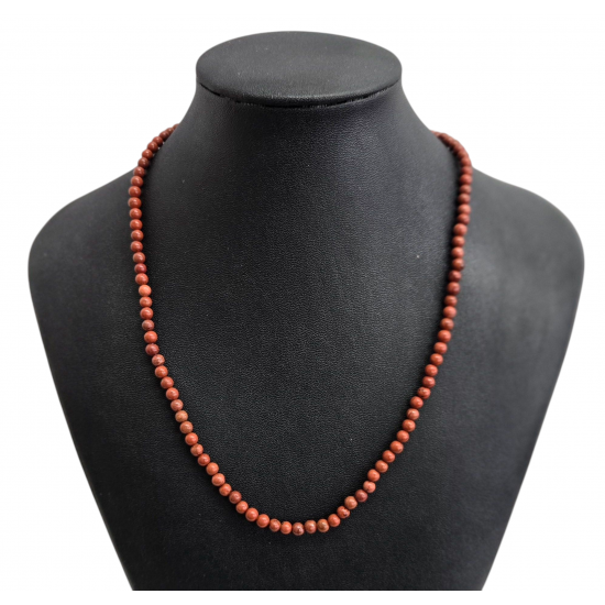 Collier jaspe rouge 4mm