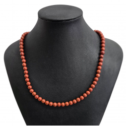 Collier jaspe rouge 6mm