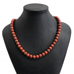 Collier jaspe rouge 8mm