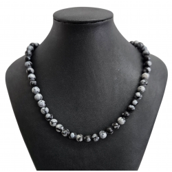snowflake obsidian necklace 8mm