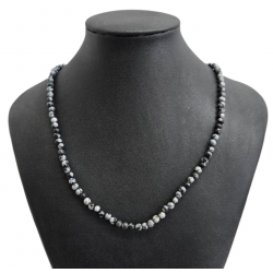snowflake obsidian necklace 4mm