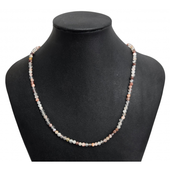 red hematoid quartz necklace 4mm
