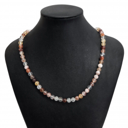 red hematoid quartz necklace 6mm