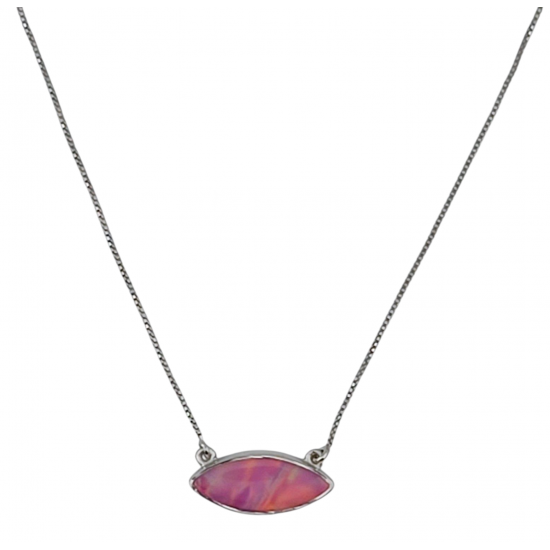 Sterling Silver galaxy Opal Necklace