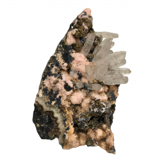 rhodochrosite, quartz, pyrite, galena