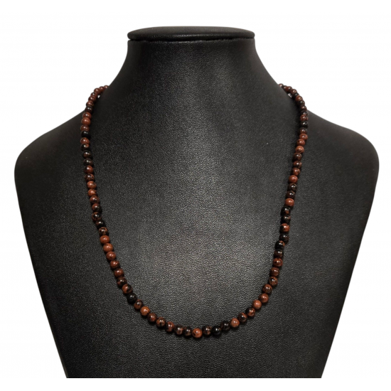 Mahogany obsidian necklace 4mm