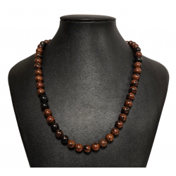 Collier obsidienne Acajou 8mm