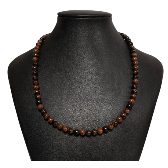 Mahogany obsidian necklace 6mm