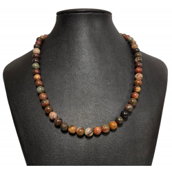 Collier jaspe picasso 8mm