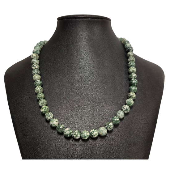 Tree agate necklace 8mm