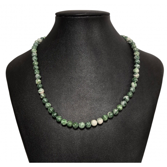 Tree agate necklace 6mm