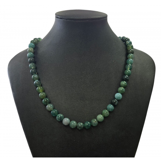 moss agate necklace 8mm