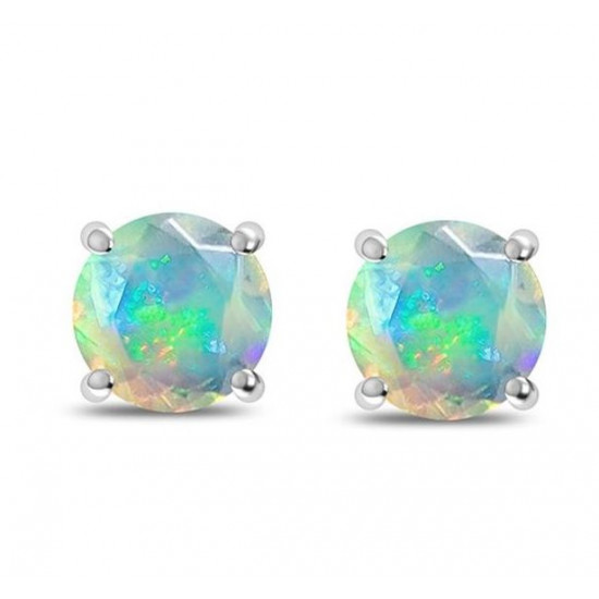 Sterling Silver Ethiopian Opal Earrings Sterling Silver Ethiopian Opal Earrings