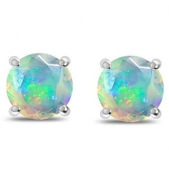 Sterling Silver Ethiopian Opal Earrings