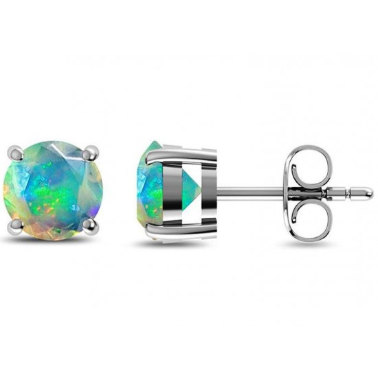 Sterling Silver Ethiopian Opal Earrings
