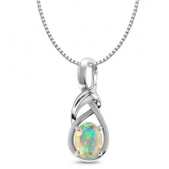Sterling Silver Ethiopian Opal Necklace Sterling Silver Ethiopian Opal Necklace