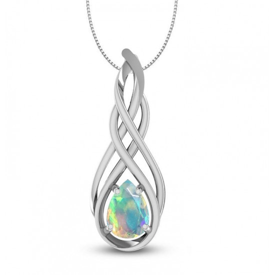 Sterling Silver Ethiopian Opal Necklace