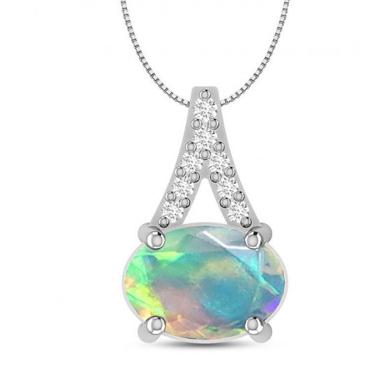 Sterling Silver Ethiopian Opal Necklace Sterling Silver Ethiopian Opal Necklace