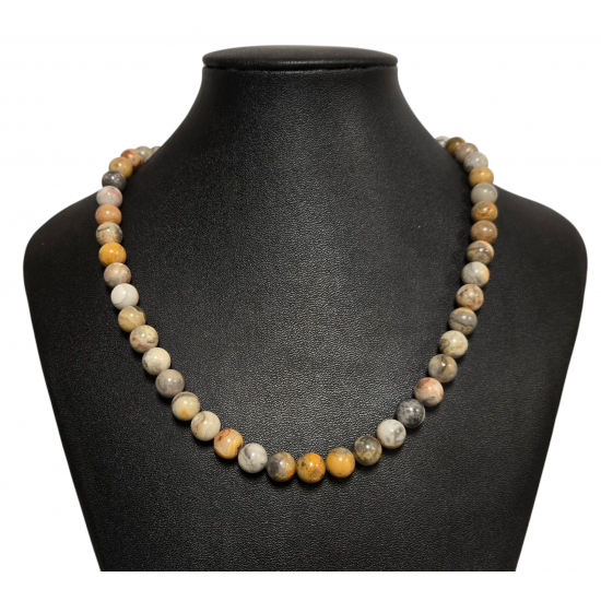 Crazy lace agate necklace 8mm