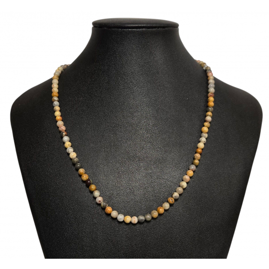 Crazy lace agate necklace 4mm