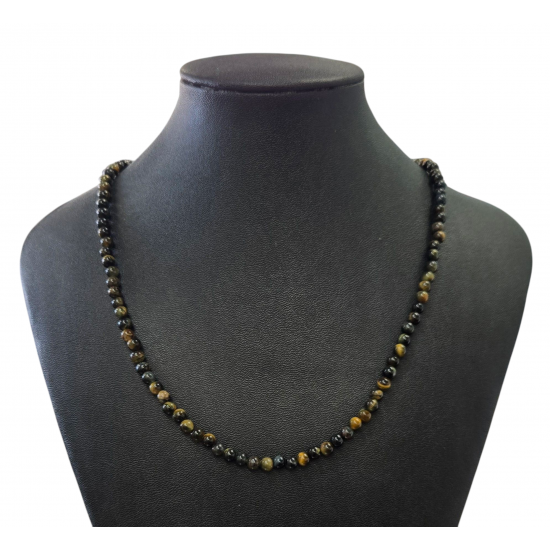 Variegated tiger eye necklace 4mm
