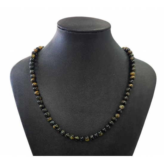 Variegated tiger eye necklace 6mm