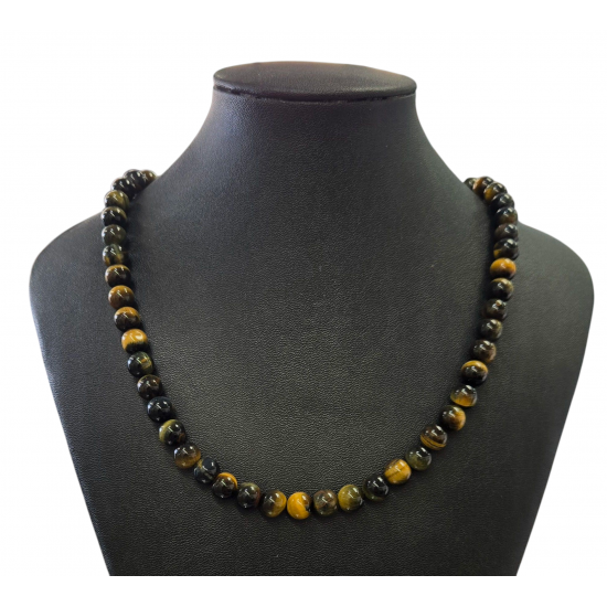 Variegated tiger eye necklace 8mm