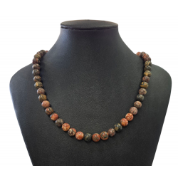 Collier jaspe Leopard 8mm