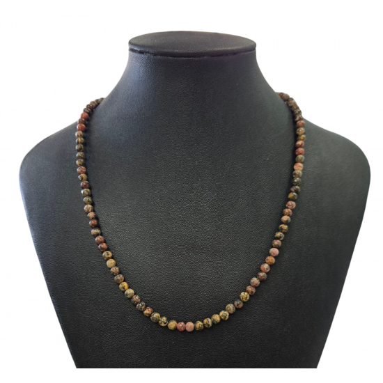 Leopard jasper necklace 4mm