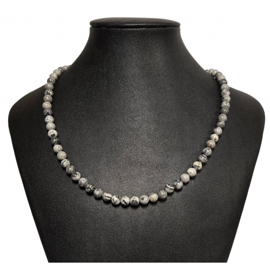 zebra jasper necklace 6mm