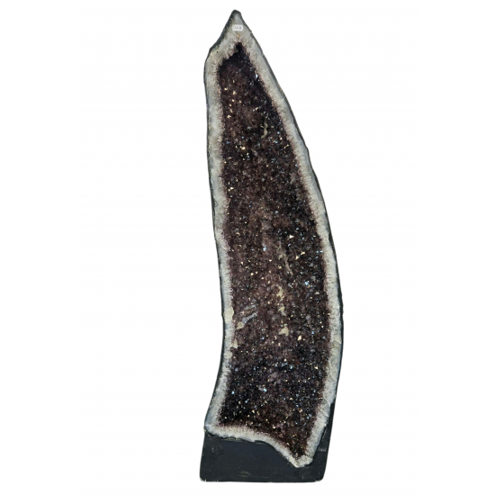 géode d'améthyste avec calcite paire 121cm