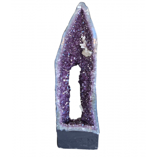 amethyst geode open with calcite 40"