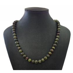 Collier jaspe sang de dragon 8mm